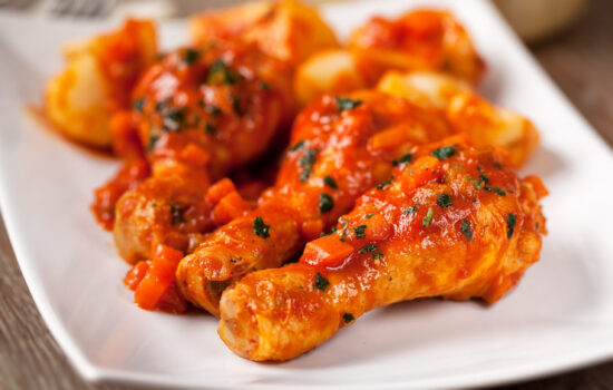 Chicken Cacciatora Italian traditional recipe.