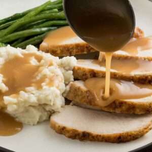 Turkey gravy on turkey